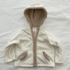 Old Navy newborn fleece jacket 6-12 months cream/tan